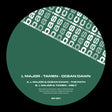 Vinyl record label with 'basic' pattern and track information on a green background