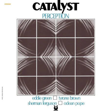 Album cover for 'Catalyst Perception' with geometric design and text on a white background