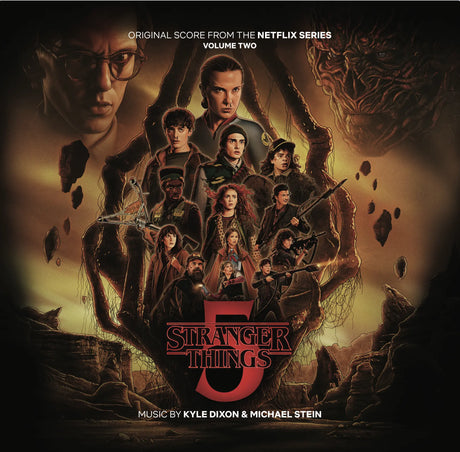 Album cover for 'Stranger Things' Volume Two featuring characters and a creature.