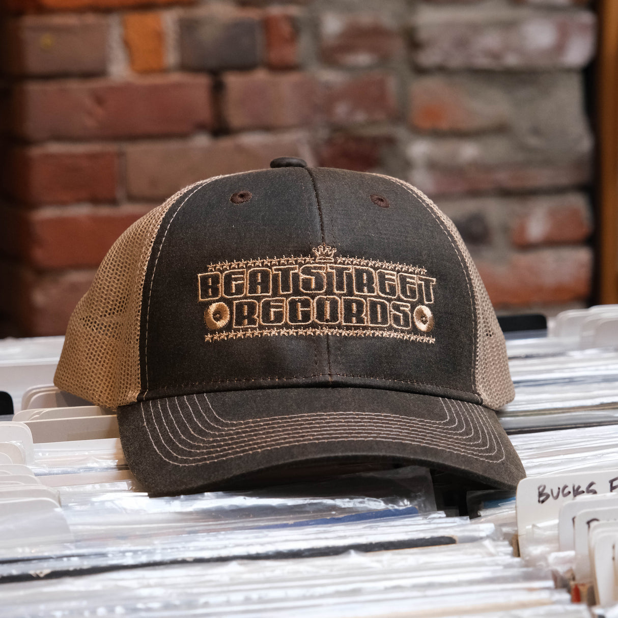 Beat Street Trucker Cap - Brown with Tan Text