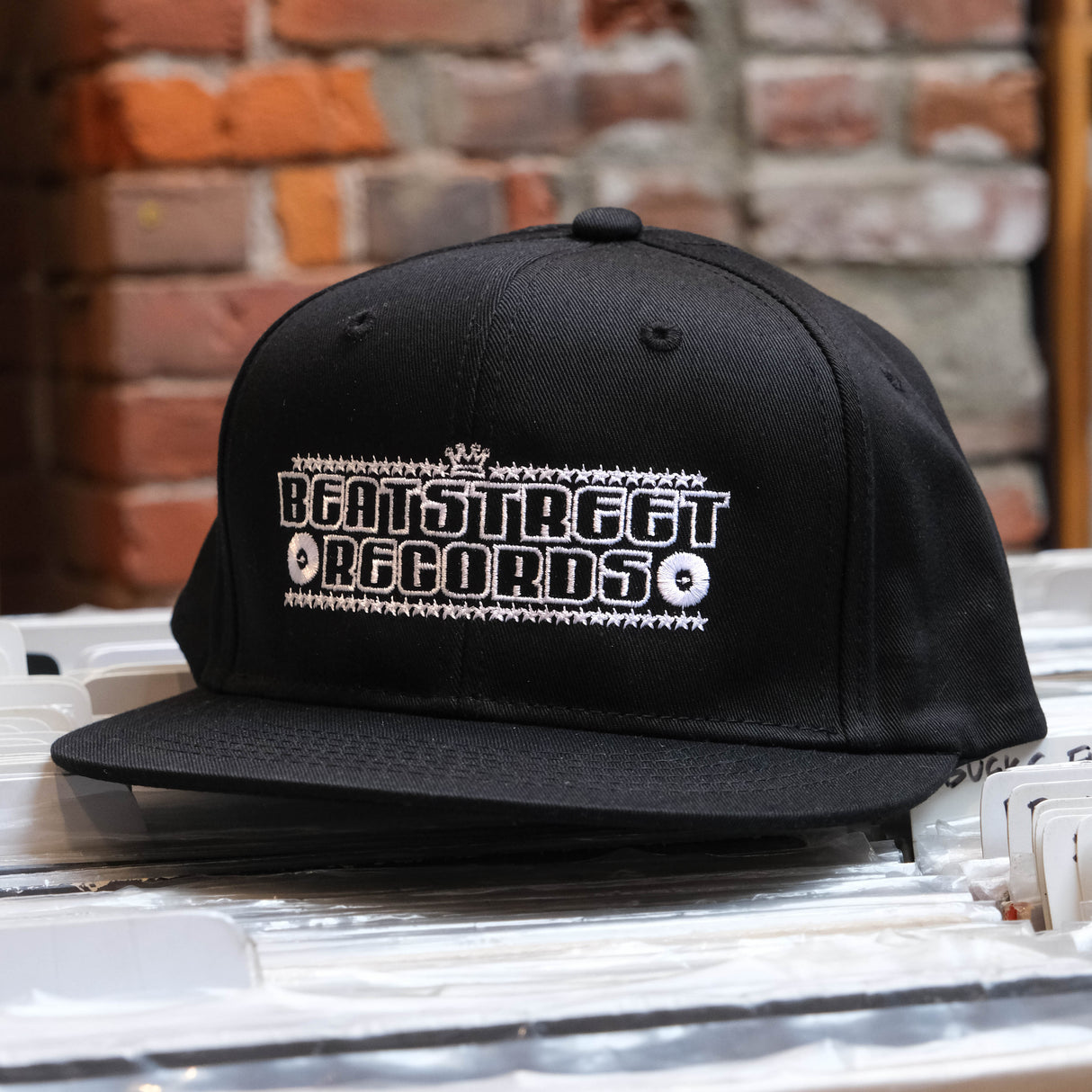 Beat Street Snapback Hat - Black with White Logo