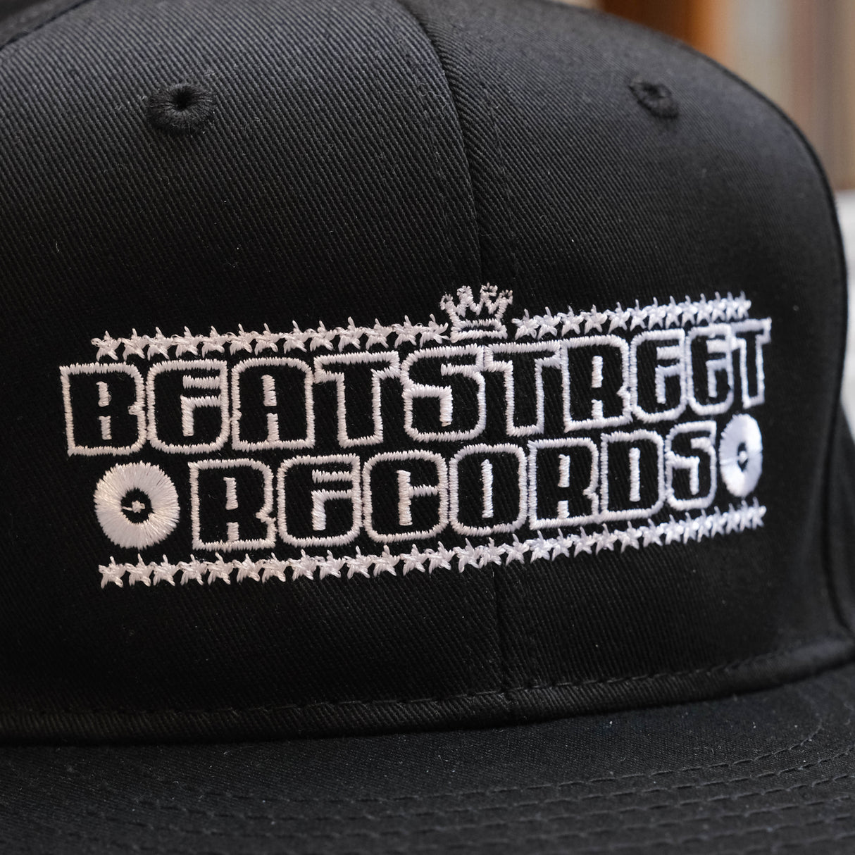 Beat Street Snapback Hat - Black with White Logo
