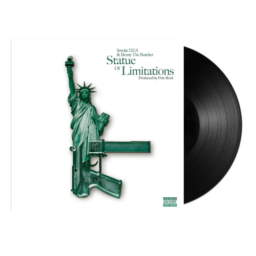 Vinyl record with a stylized depiction of the Statue of Liberty on the cover