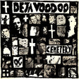 Black and white collage with various images and text, including 'Deja Voodoo' and 'Cemetery'.