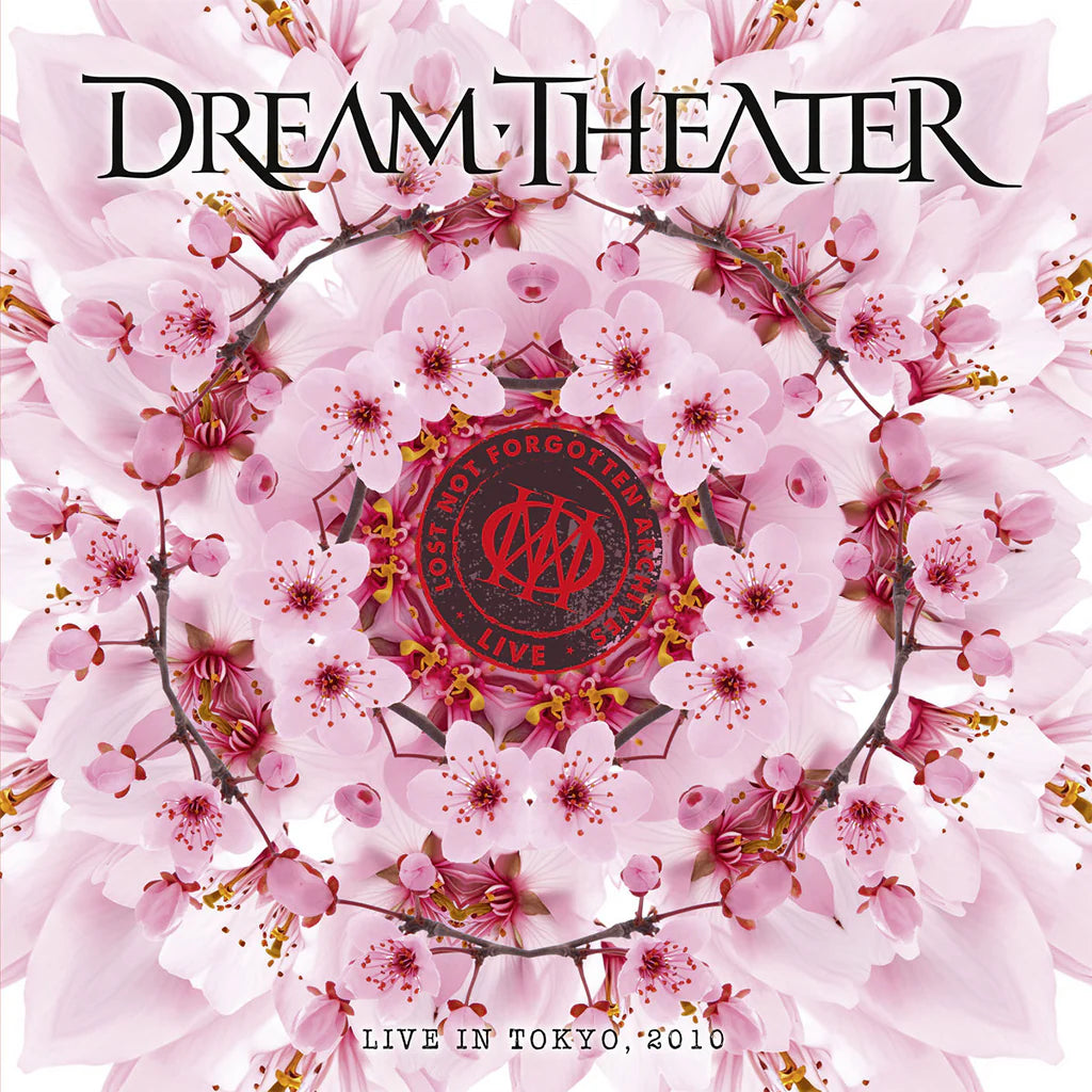Album cover with pink floral design and 'Dream Theater' text