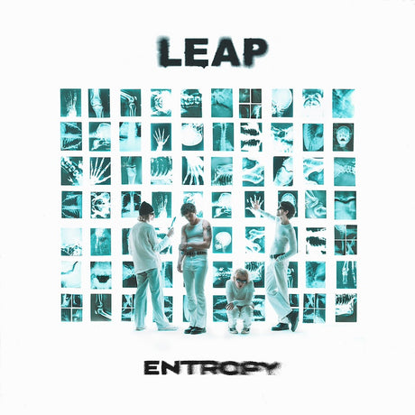 Album cover with 'LEAP' and 'Entropy' text, featuring a grid of small images and people in a room.