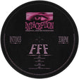 Black vinyl record with pink and white text and design