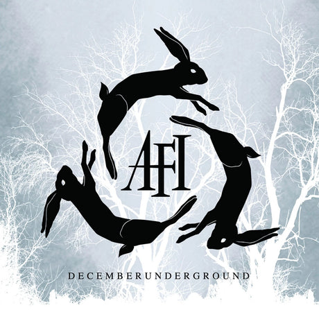 Album cover with black rabbit silhouettes and 'AFI' logo on a light gray background