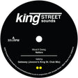 Black vinyl record label with 'king STREET sounds' branding and track information.