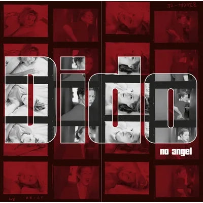 Album cover with 'Gilo' and 'No Angel' text, featuring black and white images on a red background.