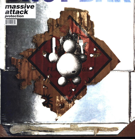 Album cover for 'Protection' by Massive Attack with abstract design and text.