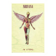 A Nirvana 'In Utero' album art print featuring a stylized anatomical illustration of a winged female figure on a pale cream background with the band name at the top and album title at the bottom.
