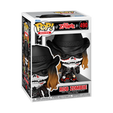 Funko Pop! vinyl figure packaging featuring Rob Zombie character with black hat and white face design.