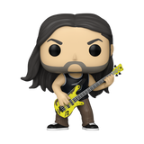 Funko Pop! vinyl figure of a musician with long hair and beard holding a yellow guitar on a white background