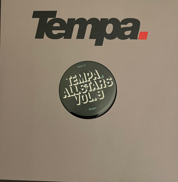 Vinyl record cover with 'Tempa' and 'Tempa All-Stars Vol. 9' text on a beige background