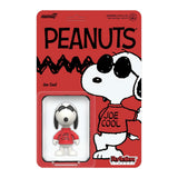 Peanuts figurine in packaging with Snoopy wearing a 'Joe Cool' shirt on a red background