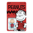 Peanuts Linus figure in packaging with red background and character illustration