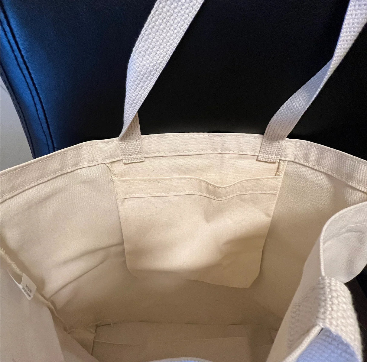 MF Doom Jumbo Tote Bag - Orange Tag on White Tote