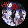 Album cover for Slayer's 'Live Undead' with band members and text.