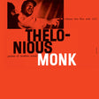 Album cover for Thelonious Monk's 'Genius of Modern Music' with a portrait and text on an orange background.