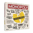 Monopoly C.R.E.A.M. Edition packaging with Wu-Tang Clan logo and text on a white background