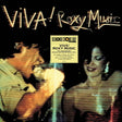 Album cover of 'Viva! Roxy Music' featuring a man and woman singing with text overlay.