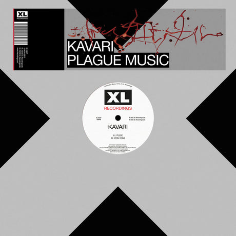 Album cover for 'Plague Music' by Kavari with XL Recordings logo.