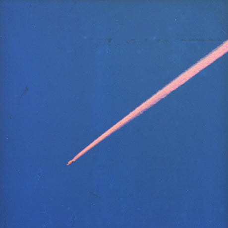 Thin pink line against a blue background