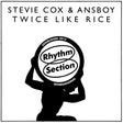 Silhouette holding a circular logo with text 'Rhythm Section International' against a white background.