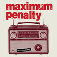 Vintage radio with 'maximum penalty' text on a beige background