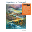 Album cover with abstract landscape painting and text about Gary Marks' 'Crossroads'.