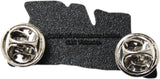 Black rubber gasket with metallic components on a white background
