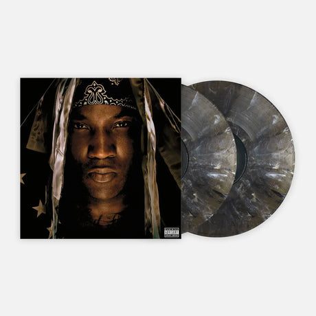 Vinyl record with a cover featuring a person wearing a headwrap on a white background