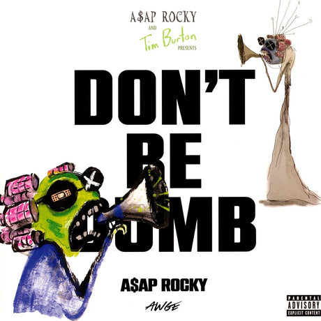 Album cover for A$AP Rocky's 'Don't Be a Bomb' featuring stylized characters and text.