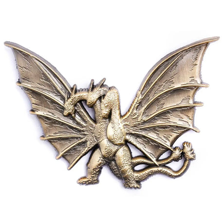 Bronze dragon figurine on a white background