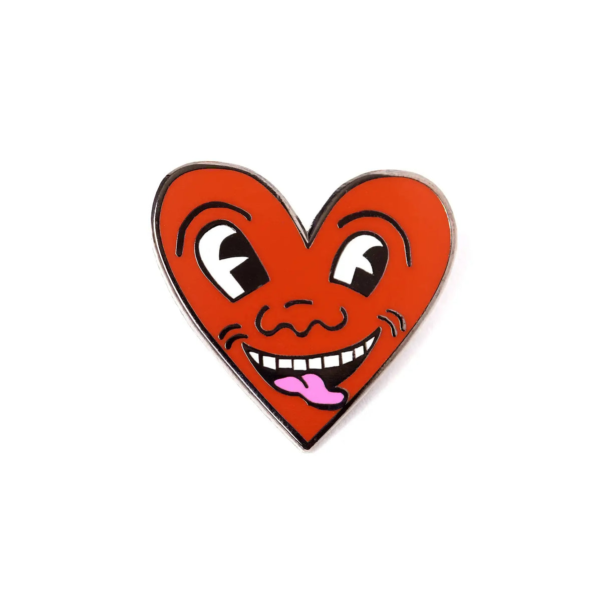 Keith Haring Black Nickel Plated Brass Heart Lapel Pin