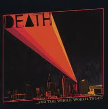 Album cover with 'DEATH' and city skyline silhouette