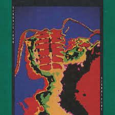Colorful abstract design with text on a green border