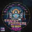 Cover of 'The Transformers: The Movie' soundtrack with robot design and text on a dark background
