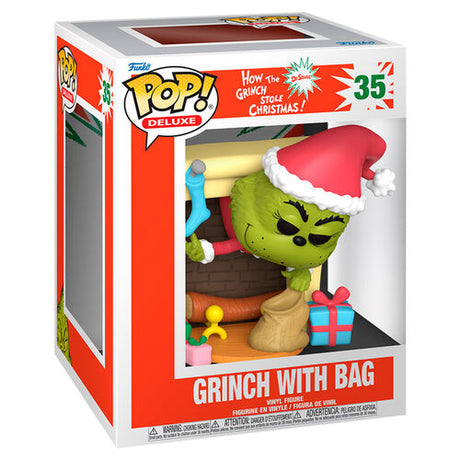 Funko Pop! Deluxe Grinch with Bag figure packaging on a white background