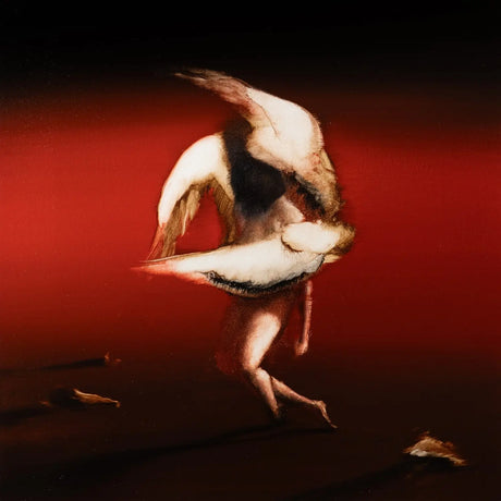 Dancer in a red dress with a red background