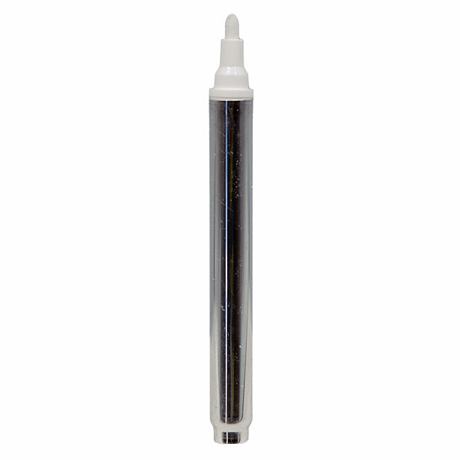 Cylindrical marker with white cap on a white background