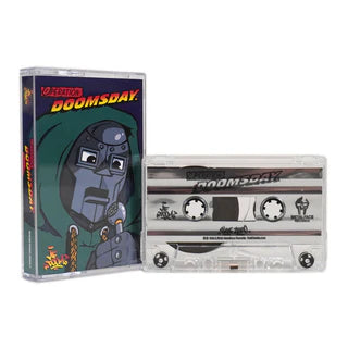 Cassette tape with 'Operator Doomsday' design on a white background