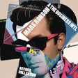 Person wearing sunglasses with a record cover design featuring Mark Ronson and The Business Intl.