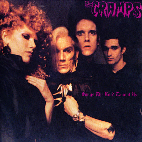 Album cover featuring four band members with text 'The Cramps' and 'Songs The Lord Taught Us'.