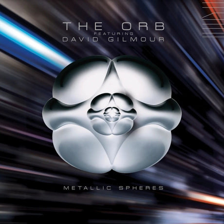 Album cover for 'Metallic Spheres' by The Orb featuring David Gilmour with a metallic sphere design.
