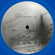 Vinyl record with text and a blue border