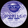Round label with 'environ' branding and tracklist on a textured background