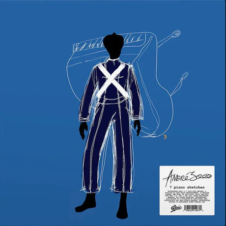 Album cover with a silhouette of a person in a suit on a blue background, featuring the artist's name and album title.