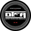 Record label sleeve for 'Interstellar Dreams' by D.T.F.A. with black and white design.